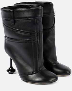 Loewe Toy Panta 90 Leather Ankle Boots - Black