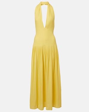 Proenza Schouler Tala Halterneck Georgette Maxi Dress - Yellow