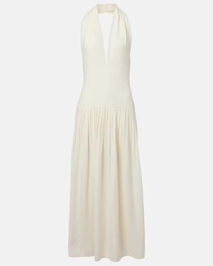 Proenza Schouler Tala Halterneck Georgette Maxi Dress - White