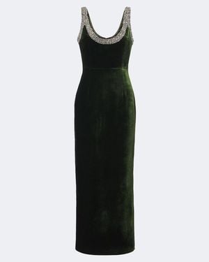 The New Arrivals Ilkyaz Ozel Verziertes Cocktailkleid Aus Samt - Schwarz