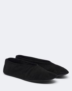 The Row Stella Suede Ballet Flats - Black