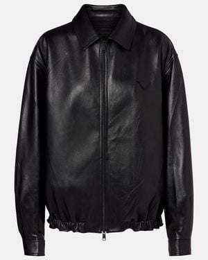 Prada Leather Blouson Jacket - Black