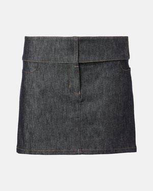 Courreges Belted Denim Miniskirt - Black
