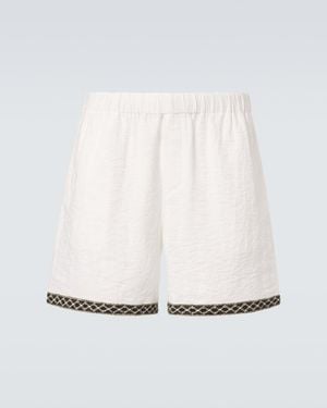 Commas Shorts Mit Haekelbesatz - Weiß