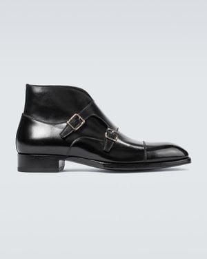 Tom Ford Monkstrap-Schuhe Sutherland Aus Leder - Schwarz