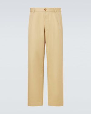 Loro Piana Fuji Cotton Twill Straight Trousers - Natural
