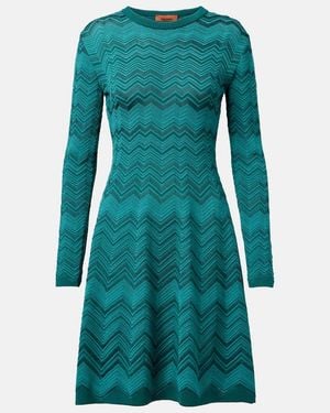 Missoni Zigzag Knitted Minidress - Blue