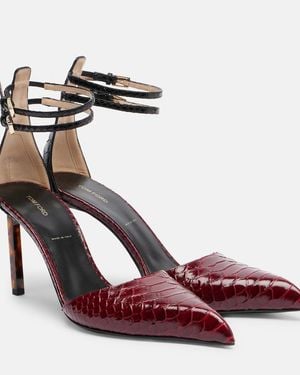 Tom Ford Python-Effect Leather Pumps - Red