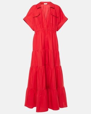 Adriana Degreas Tiered Cotton Maxi Dress
