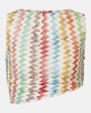 Missoni Zigzag Ruched Lame Crop Top - Multicolour