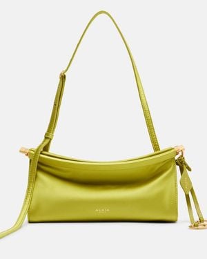 Alaïa Le Click East West Small Leather-Trimmed Satin Shoulder Bag - Yellow