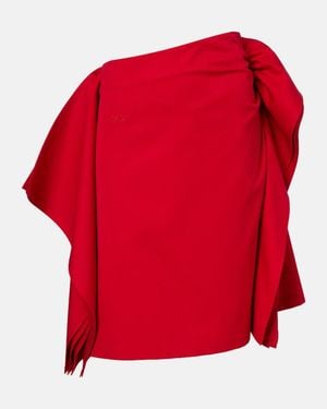 Loewe Cotton And Silk Gabardine Miniskirt - Red