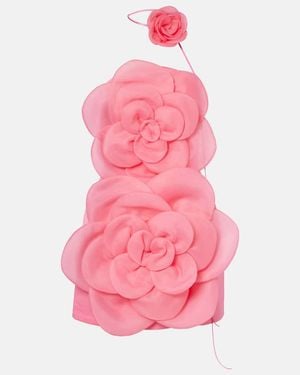 LEO LIN Floret Floral-Applique Bustier Dress - Pink