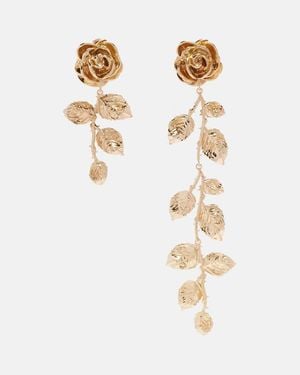 Magda Butrym Pendientes Chapados En Oro Florales - Metálico