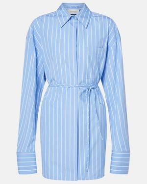 Sportmax Firma Striped Cotton Shirt Dress - Blue