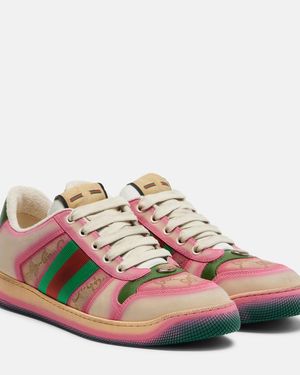 Gucci Baskets Screener Avec Sérigraphie Pour Femme, Taille - Pink