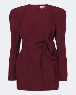 Magda Butrym Floral-Applique Cotton And Silk Minidress - Purple