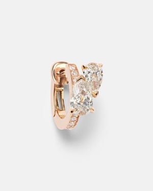Repossi Serti Sur Vide 18Kt Rose Single Hoop Earring With Diamonds - White
