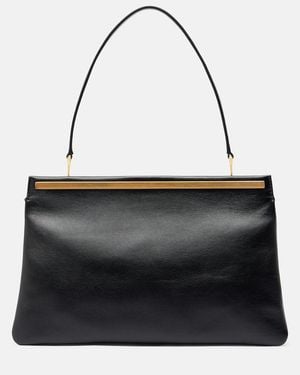 The Row Elise Medium Leather Shoulder Bag - Black