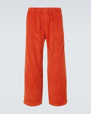 Bode Cotton Corduroy Straight Pants - Red