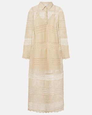 Zimmermann Wanderlust Sun Crochet Cotton-Blend Midi Dress - Natural
