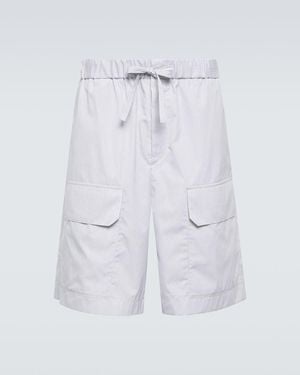 Jil Sander Striped Cotton Bermuda Shorts - White