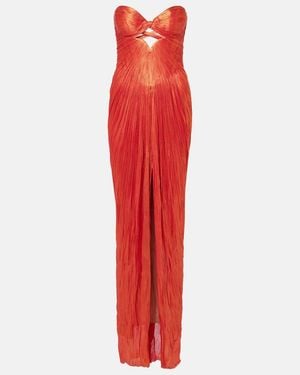 Maria Lucia Hohan Stephanie Silk Tulle Corset Gown - Red
