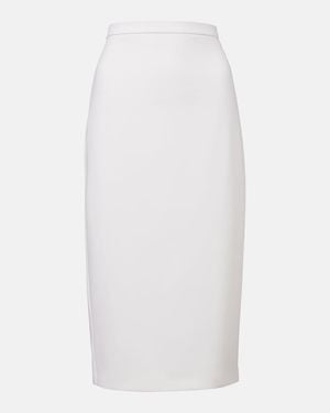 Max Mara Otre Wool Midi Skirt - White