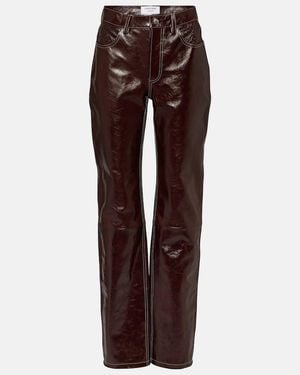 Marine Serre High-Rise-Hose Aus Leder - Braun