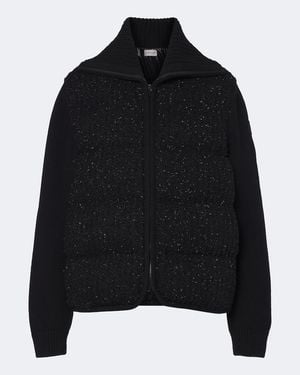 Moncler Daunenjacke Mit Rippstrick - Schwarz