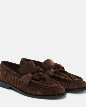 Bottega Veneta Astaire Knot Suede Loafers - Brown