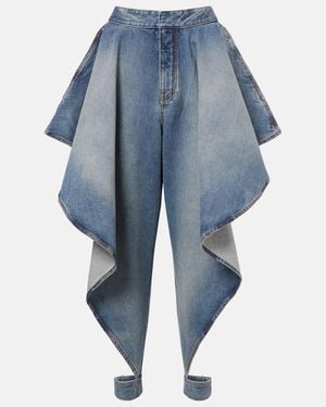 Alaïa Draped Tapered Jeans - Blue