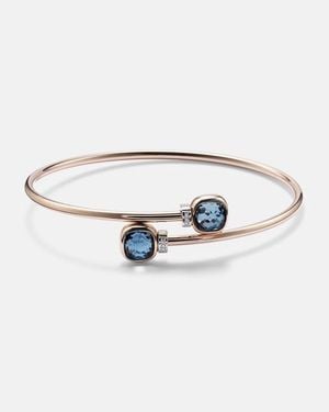 Pomellato Armreif Nudo Aus 18Kt Rose- Und Weissgold Mit Diamanten Und London Topas - Weiß