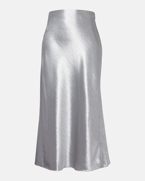 Tory Burch Satin Midi Skirt - White