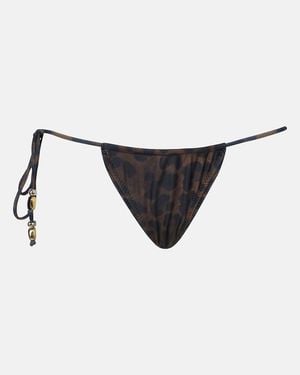 SAME Beaded Printed Bikini Bottoms - Natural