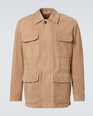 Brioni Suede Field Jacket - Natural