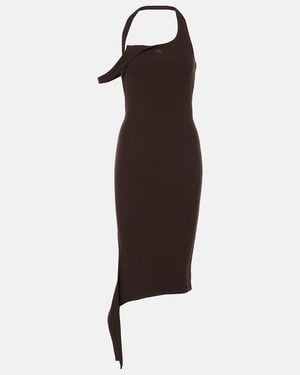 Courreges Undressed Ribbed-Knit Midi Dress - Black