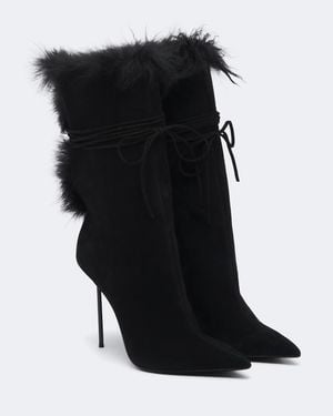 Paris Texas Botines Lidia De Ante Con Borrego - Negro