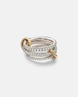 Spinelli Kilcollin Nova Sterling Silver And 18kt Gold Ring With Diamonds - White