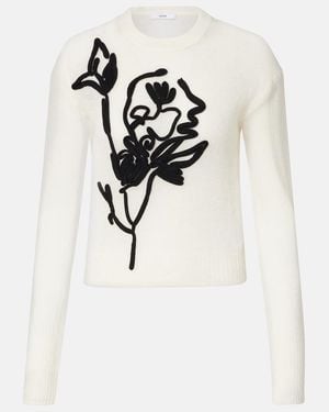 Erdem Bestickter Pullover Aus Einem Alpakawollgemisch - Weiß