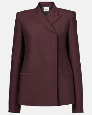 KHAITE Silvannah Wool And Silk Blazer - Purple