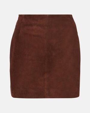 Nour Hammour Remi Suede Miniskirt - Brown