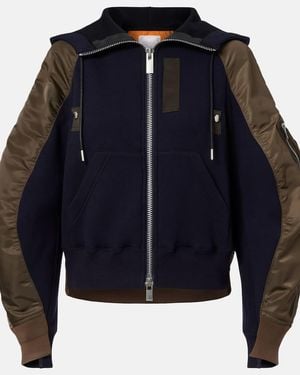 Sacai Cotton-Blend And Twill Jacket - Blue