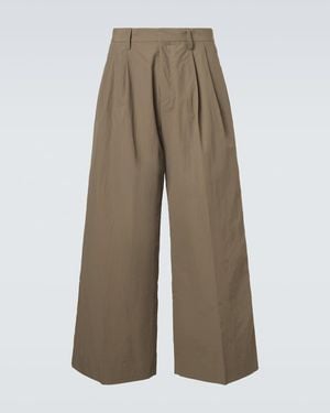 ERL Pleated Wide-Leg Trousers - Brown
