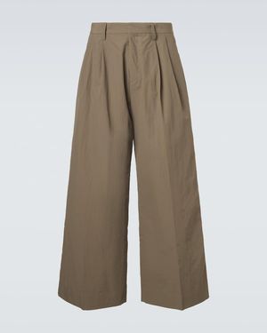 ERL Pantalones Anchos Plisados - Marrón