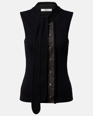 Lemaire Asymmetric Cotton And Linen Top - Black
