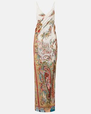 Etro Paisley Maxi Dress - Metallic