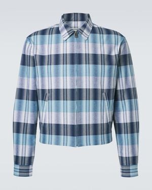 JW Anderson Checked Cotton Blouson Jacket - Blue