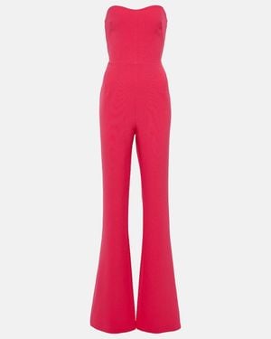 Safiyaa Immie Strapless Crepe Jumpsuit - Red