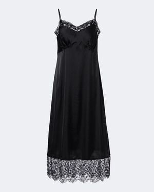 Simone Rocha Satin Slip Dress - Black